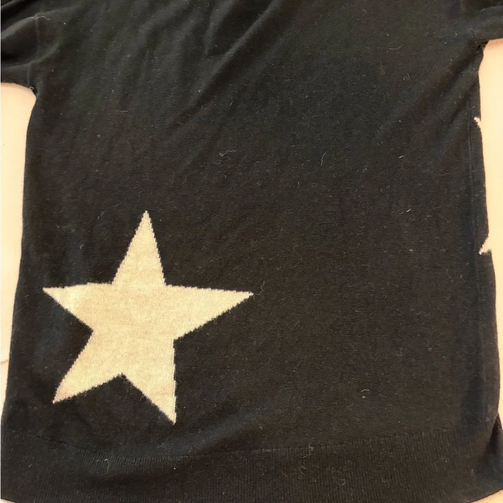 Pam &  Gela  Black Star Sweater- V- neck cutout detail. Size S - Picture 3 of 9